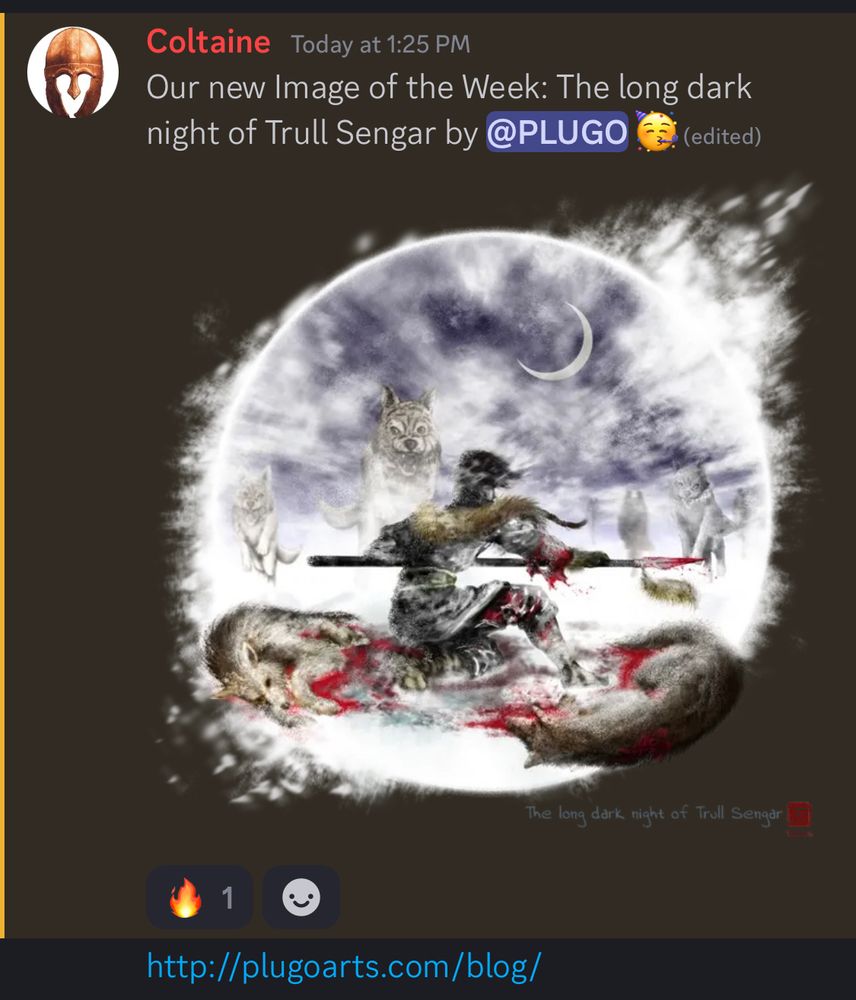 Screen capture of the announcement of this week’s image of the week in the Malazan Empire fan page.