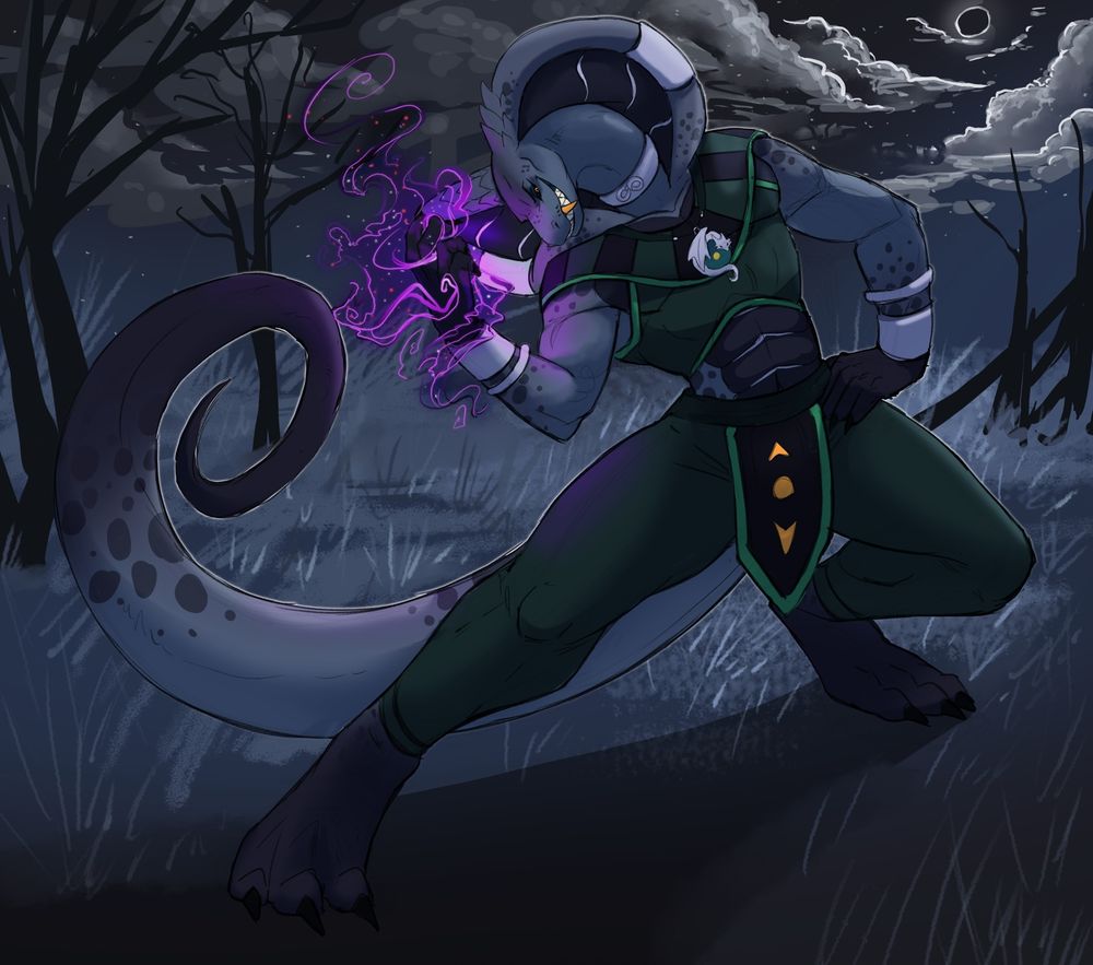 Anthro snake man in the God of destruction outfit from Fortnite clearly