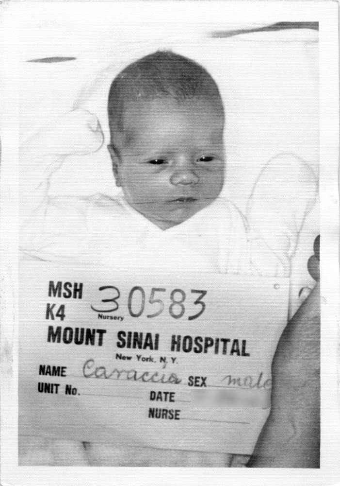 My first baby picture (black and white) taken the day I was born at Mount Sinai Hospital in NYC