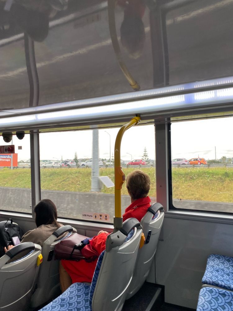 Protest on north shore from the window of the NX1 on the busway