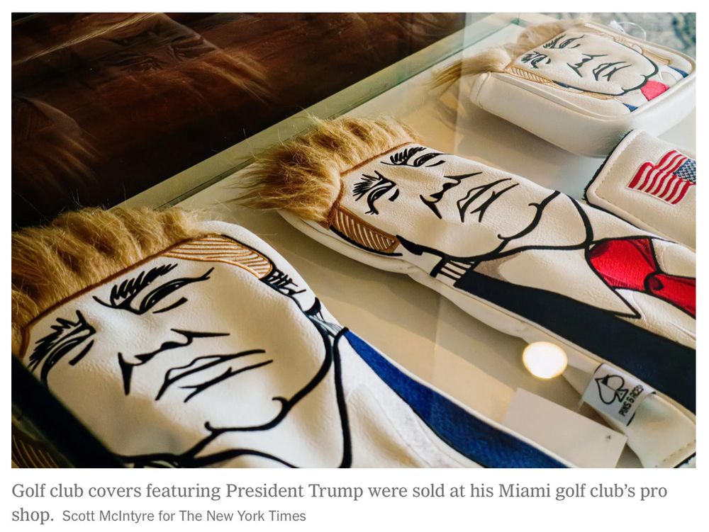 Golf club covers featuring President Trump were sold at his Miami golf club’s pro shop