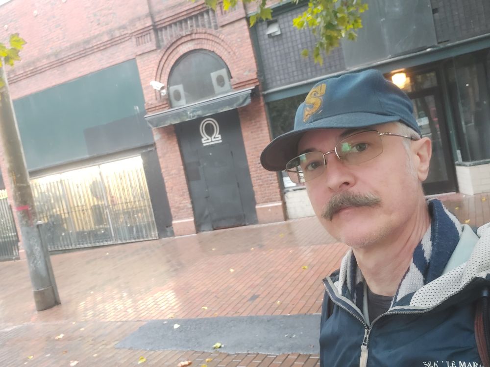 Waiting for the express over the lake outside the location of the sadly defunct Double Header, a legendary gay bar with gorgeous antique hardwood and brass interior 