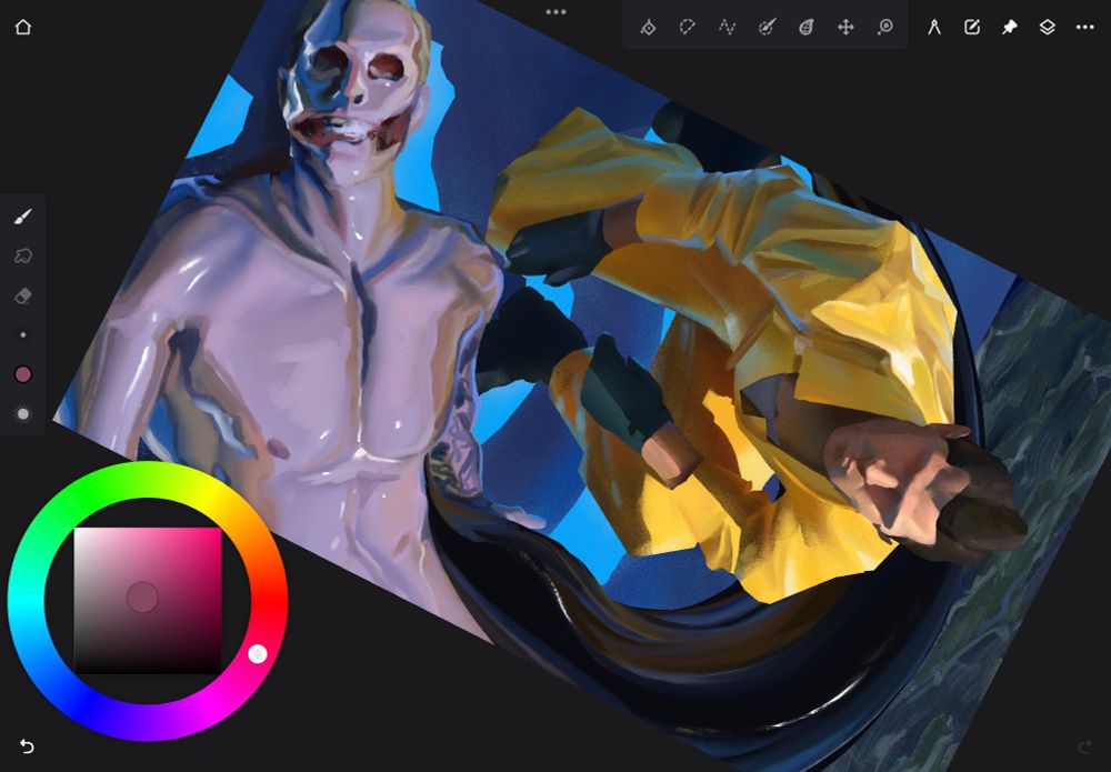 Mer May WIP. Mer Ghost has a skull face as he was partially eaten by sea creatures.