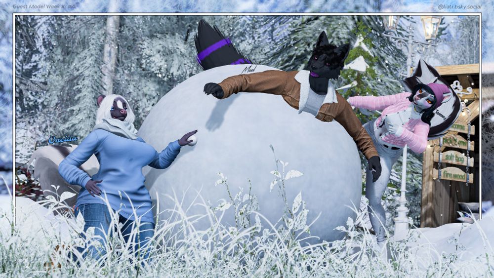 This winter, be wary of skonk shenanigans in your area!

Guest Skunk (Oneida): @WiggleSkunk

Guest🐺(Mael): @maelstromwolf

Other Skunk/📸: Your local nerd!

Taken at Daydream Believer: https://tinyurl.com/YellowStoneSL

#SecondLife #furry #sfw #winter #skunk #wolf #VirtualPhotography