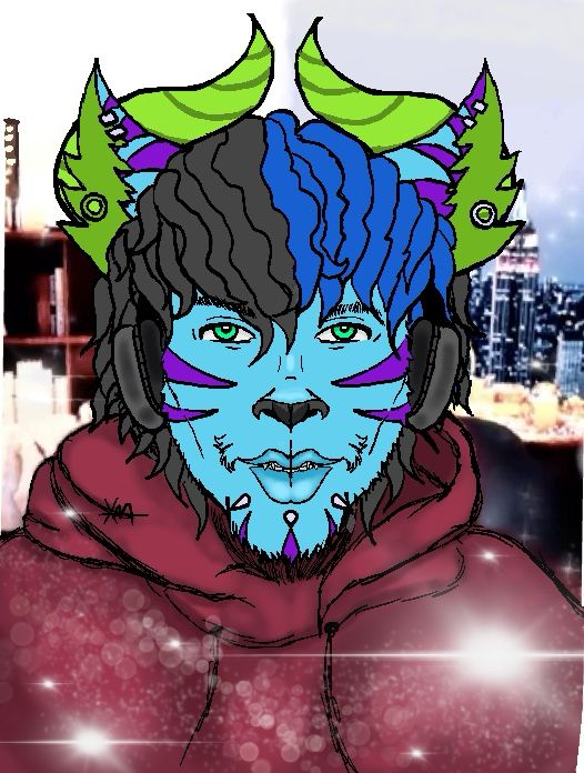 My fursona drawn over Anuk7777’s face
