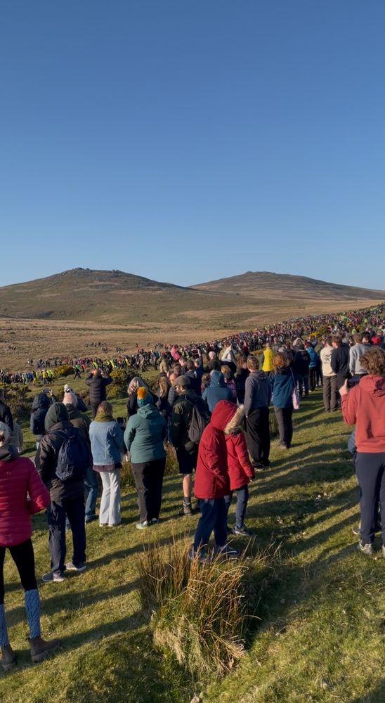 Photo of crowd watching the kids set off on their adventures over Dartmoor this weekend 
