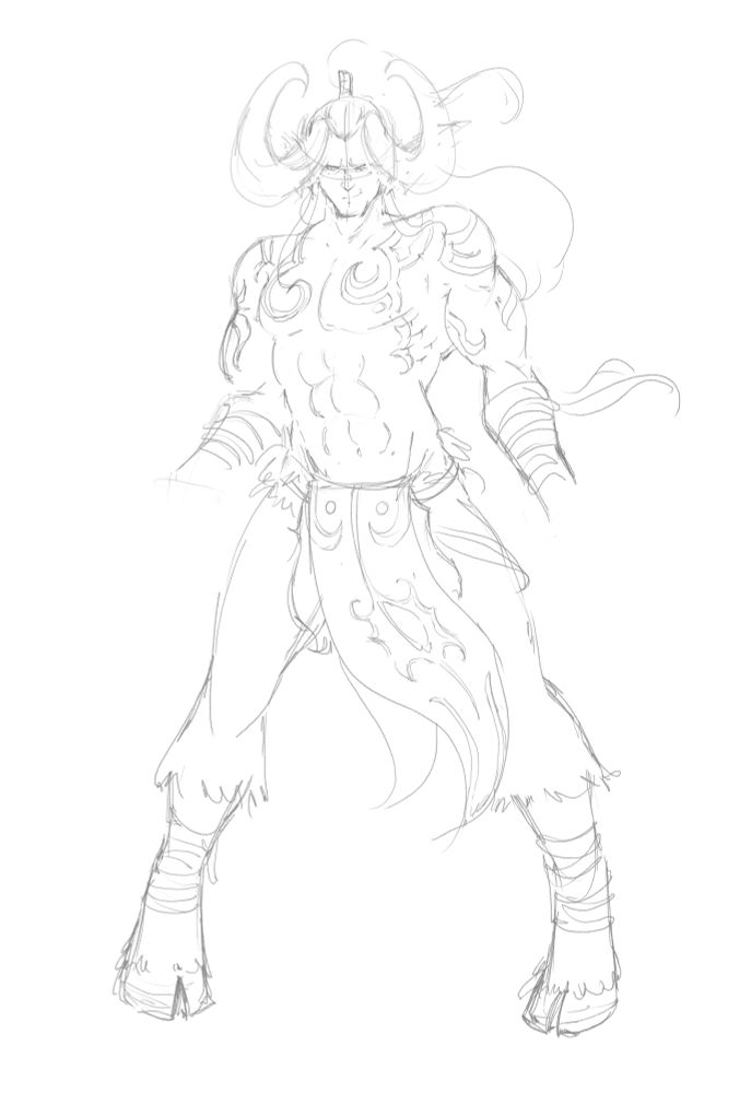 Sketch of Illidan stormrage in kpop demon hunter hero pose