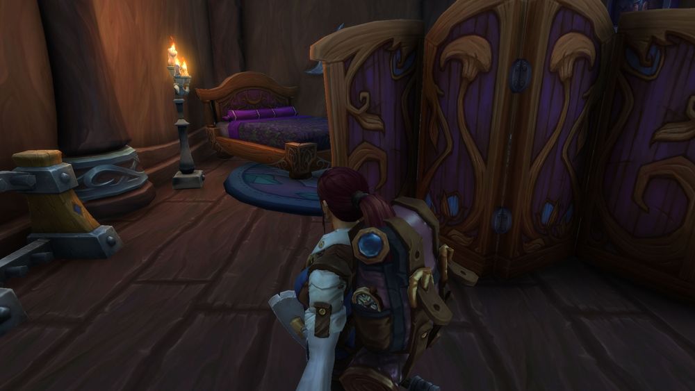 Parents' room with sword holder for mom