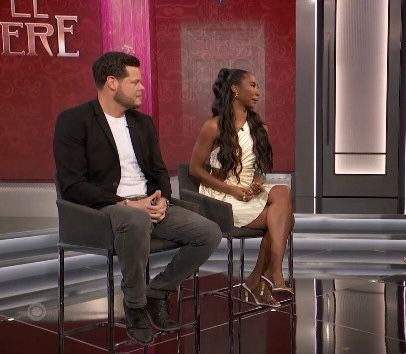 BB24 Taylor and bb16 Derrick in the studio for the bb27 live show 