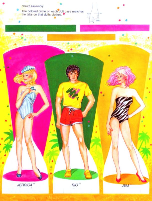 JEM Paper Dolls - Jerrica, Rio, Jem