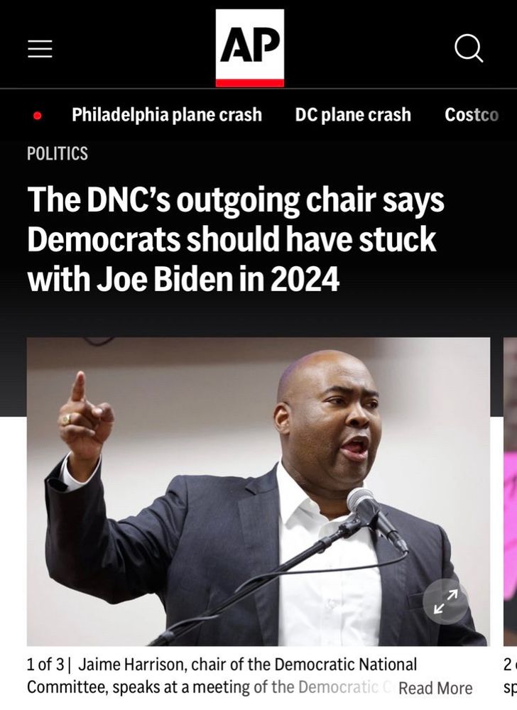 DNC Chair Jaime Harrison says Democrats should have stuck with Biden in 2024 election