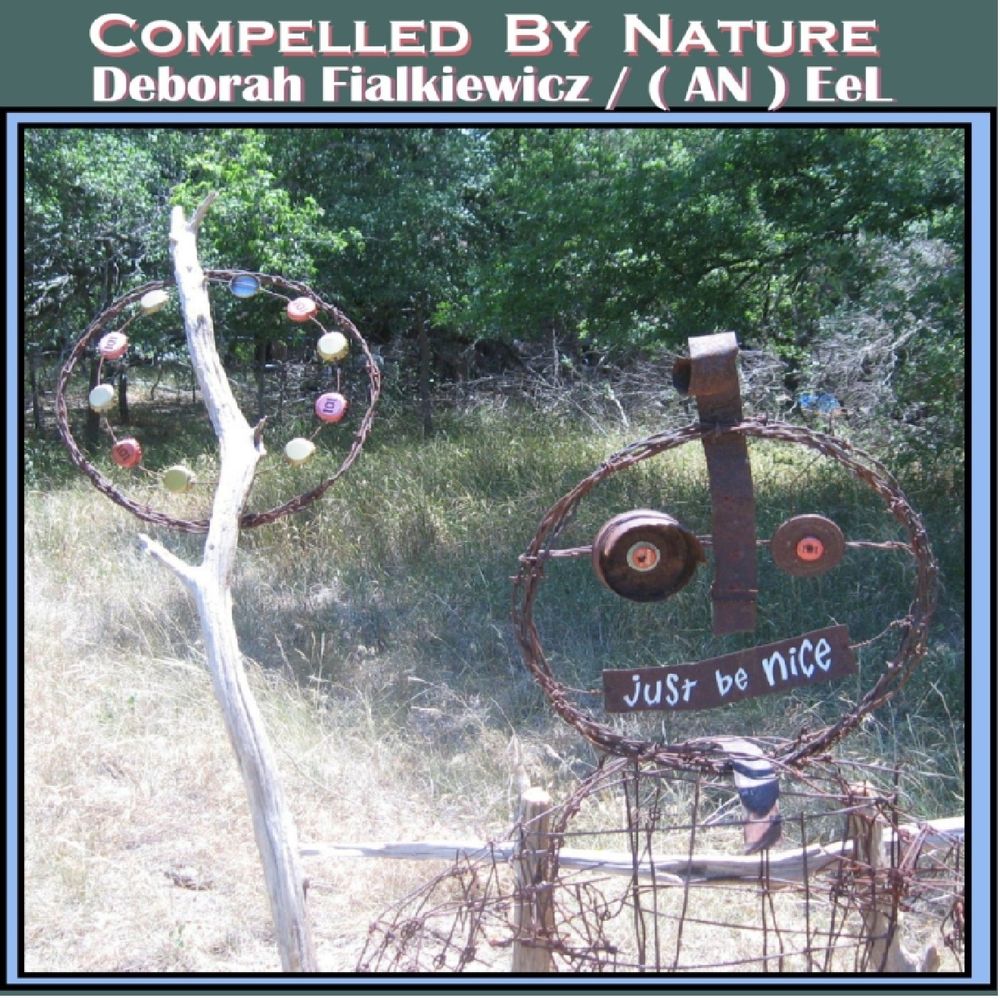 Metal Sculpture in woods ( Longview Park, Austin TX ) with the words JUST BE NICE on mouth - Album cover for COMPELLED BY NATURE by  Deborah Fialkiewicz / ( AN ) EeL
https://panpanpanaviandistresscall.bandcamp.com/yum
wrld-kf76
pvse-6mqk
8bqb-yzy8
tdrl-b6nn
kmmz-3e3b
kg8k-hudx
nku2-jp4p
lz5a-kre2
qt6g-6lfc
buy3-ymex
wwkm-762p
