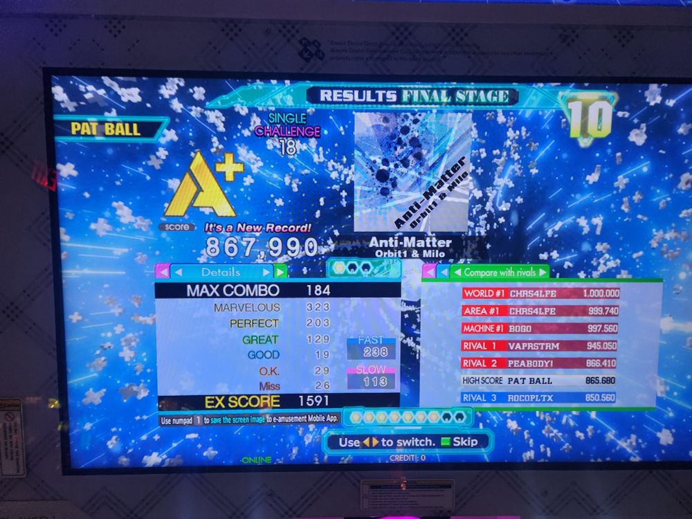 867k on Anti Matter CSP, somehow 2k was enough to beat Peabody's old score