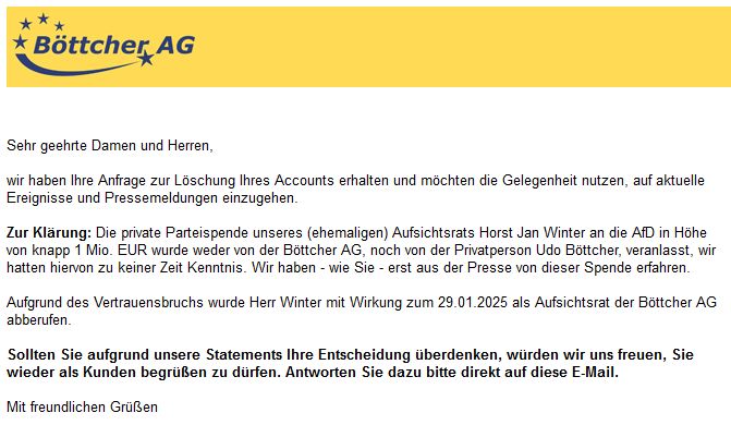 Antwortmail vom 31.1.25