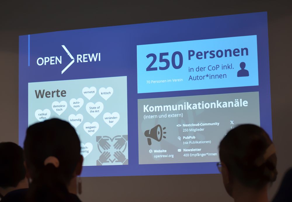 Präsentationsfolien von OpenRewi mit Angaben zum Verein