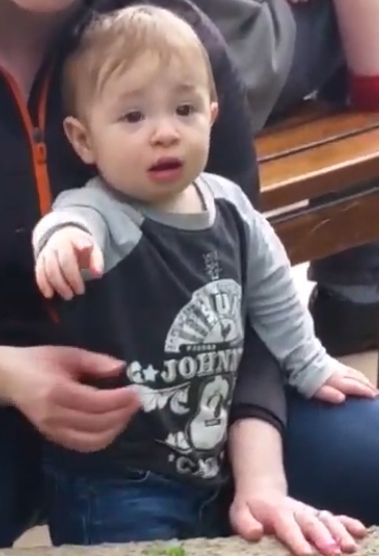 toddler in a Johnny Cash t-shirt