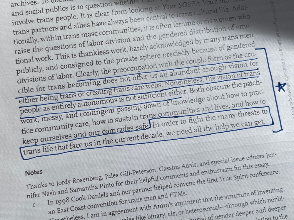 Photo of a marked up paper essay that highlights the quote in the post.