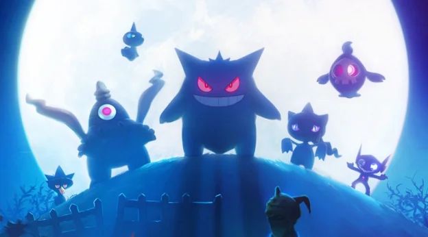 A picture of several different ghost type pokemon. 