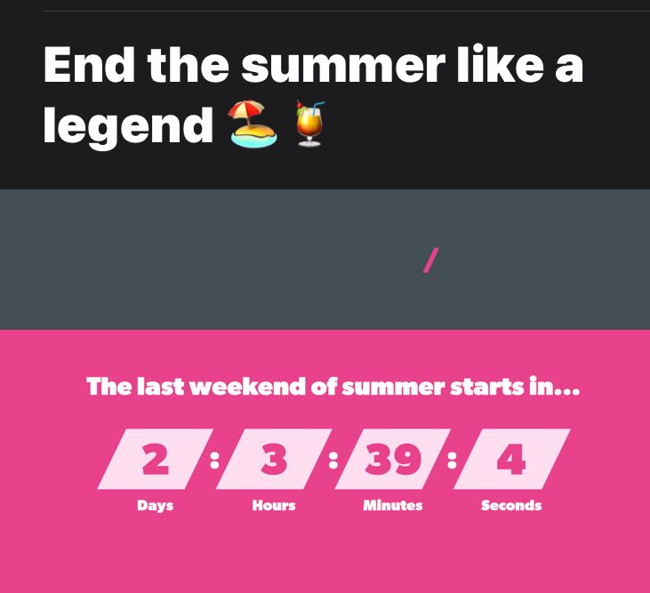 Email: end your summer like a legend