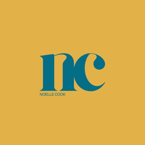 Logo for Noelle Cook (NC): blue on gold