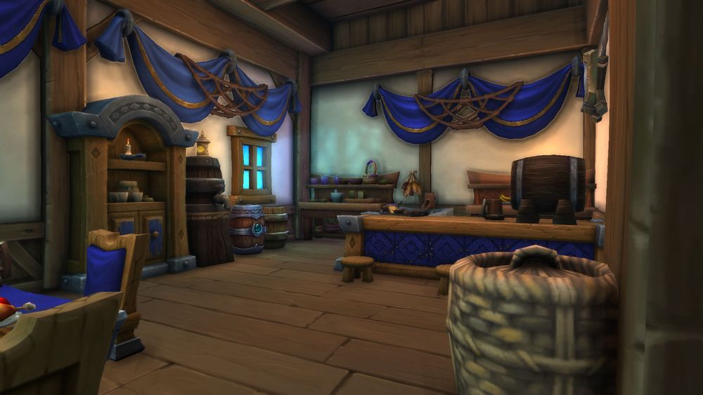 Same place but now more of the kitchen/dining room area, mostly human  and some kaldorei (night elf) decor