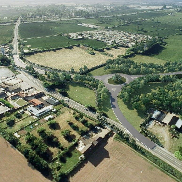 computer generated aerial view of Banwell bypass
