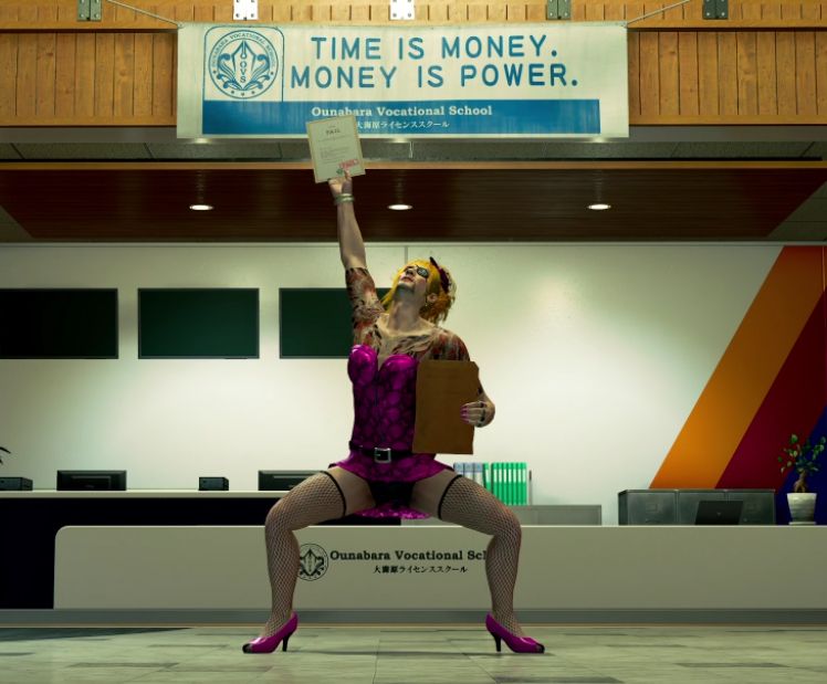 goromi holding up an exam