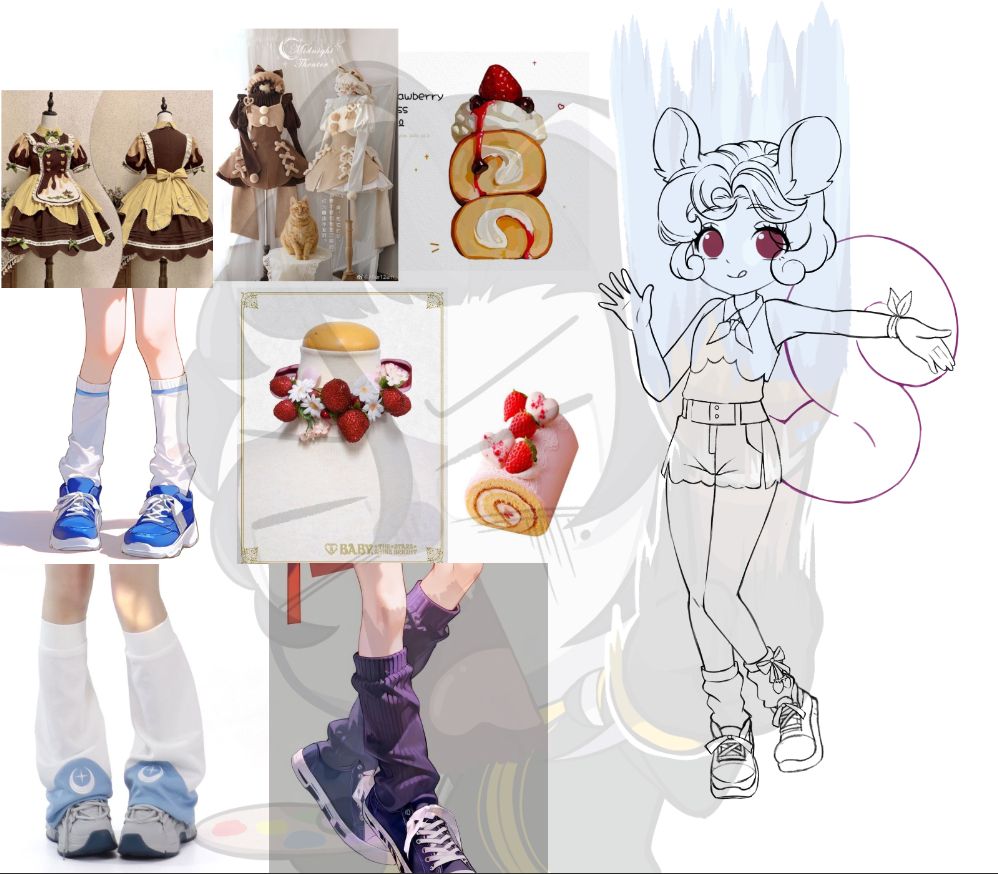 A strawberry squirrel themed adoptable which the artist still struggle upon the completion because she a dumdum