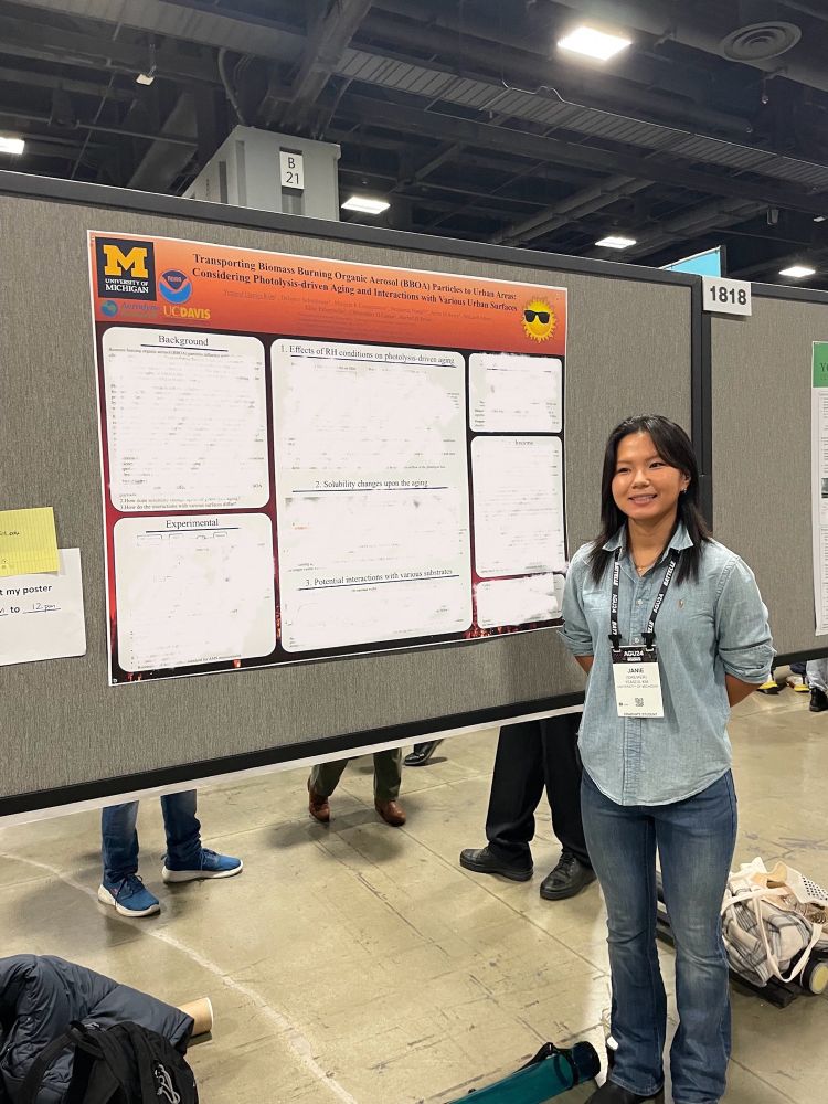 Janie standing in front of her AGU poster