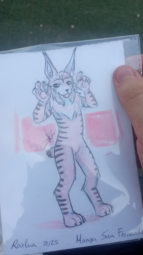  A photo of Raxlua's drawing of my fursona