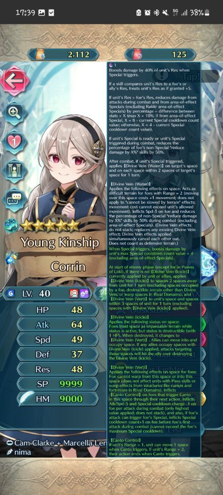 A very very large skill description in Fire Emblem Heroes. It is way to long to transcribe to alt text