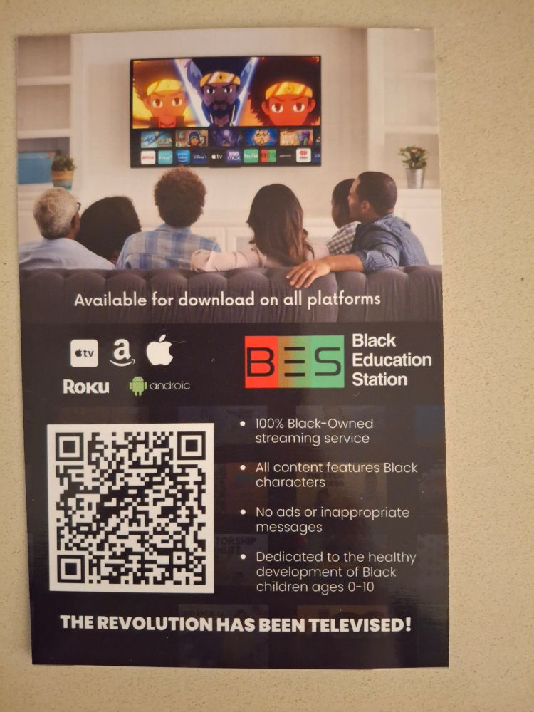 Full close up of the BES streaming service flyer.