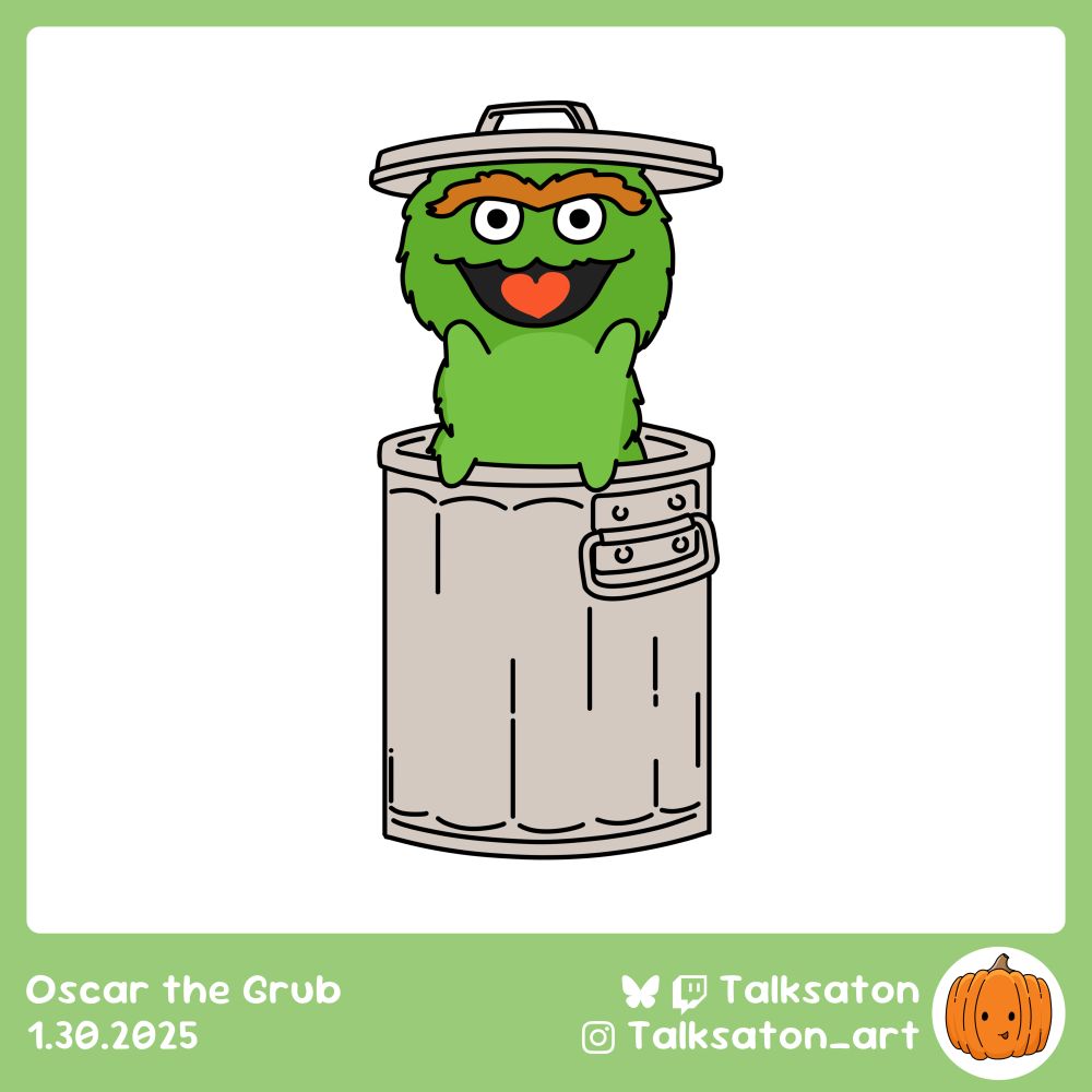 Hollow Knight Grub combined with Oscar the Grouch from Sesame Street