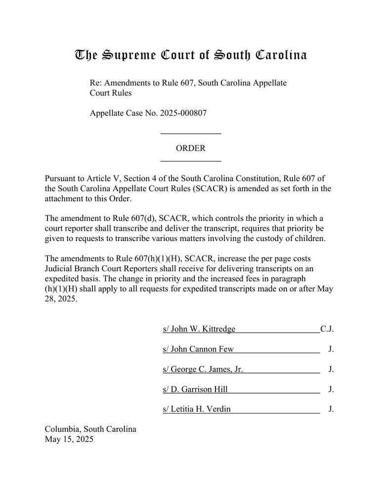 Page 1 of the order 2025-05-15-01