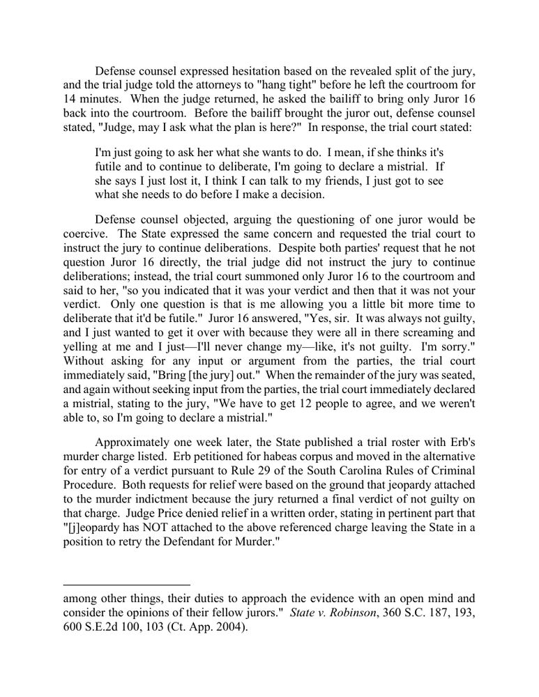 Page 4 of the opinion The State v. John Joseph Erb