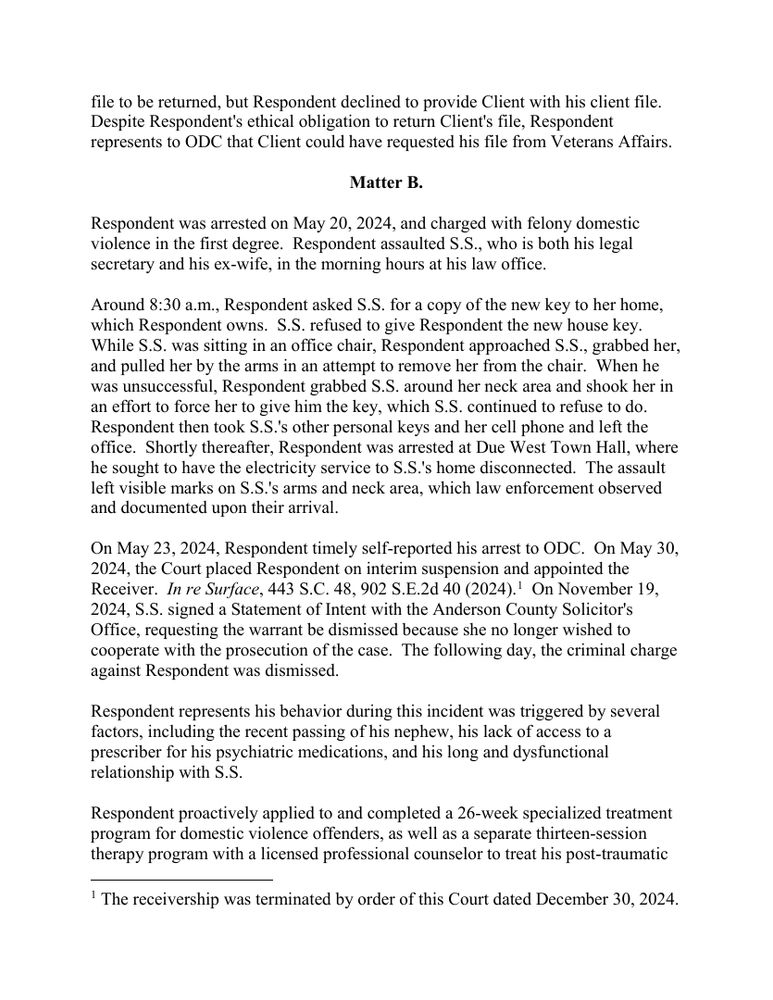 Page 2 of the opinion In the Matter of Joseph R. Surface