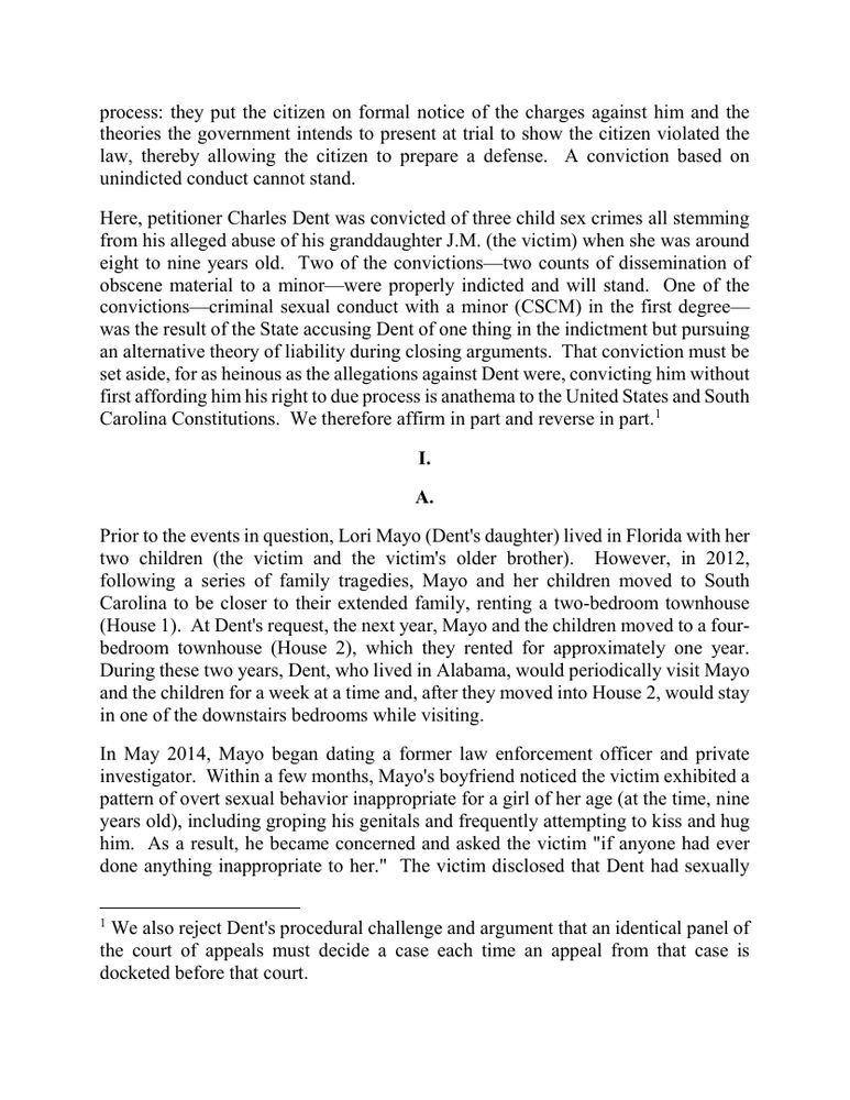 Page 2 of the opinion The State v. Charles Dent