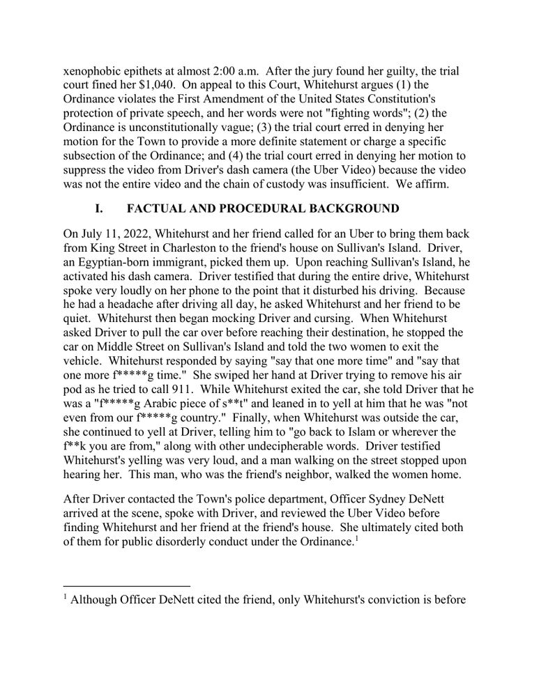 Page 2 of the opinion Meredith Logan Whitehurst v. Town of Sullivan's Island