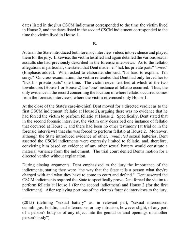 Page 4 of the opinion The State v. Charles Dent