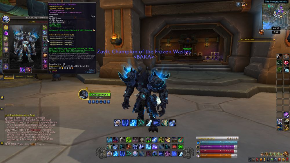 WoW screenshot of my Worgen and his gear