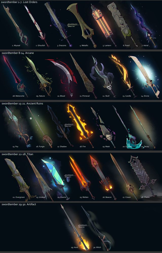 30 swords from this year's swordtember.