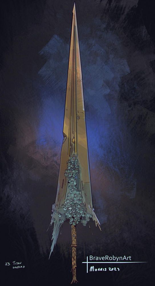 A huge blade made of thousands of tiny humanoid skulls and bone