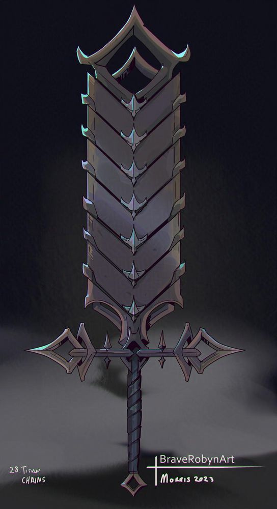 A sword forged from spiked chains. Too large for any human or even a giant to wield. 
