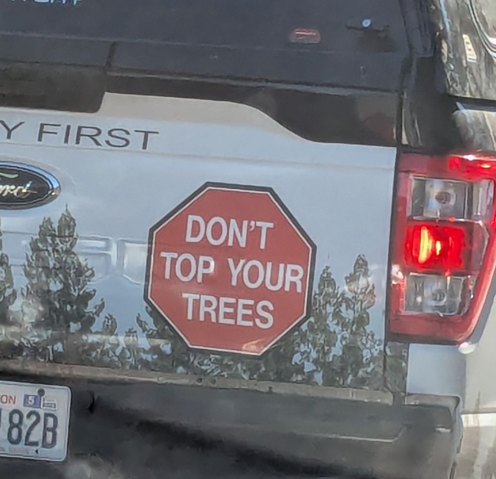 a car on the streets of Seattle with a big sign saying 