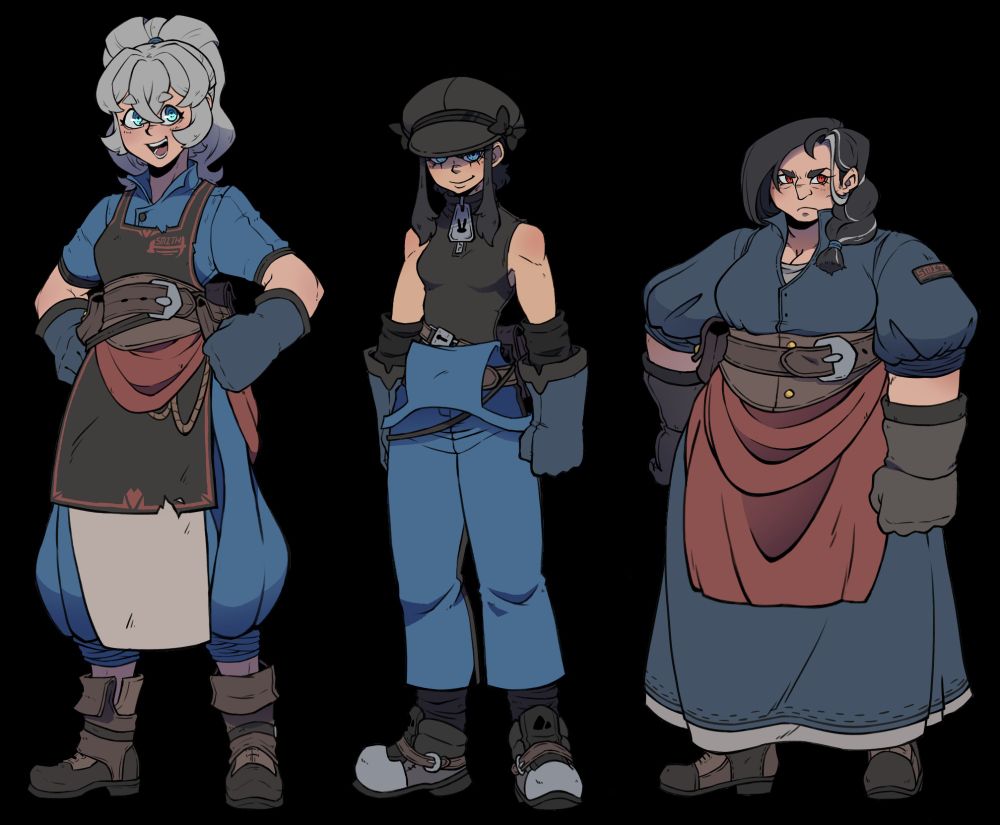 Full body height comparison of Luna, Ava and Maria
