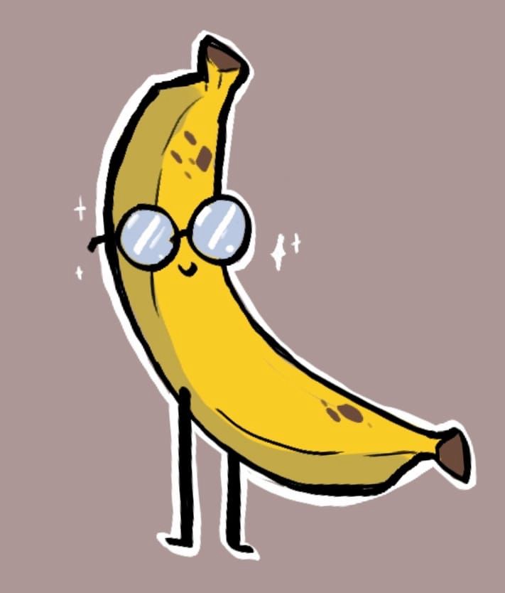 Hannah Banana, literalmente un platano con gafas y piernitas