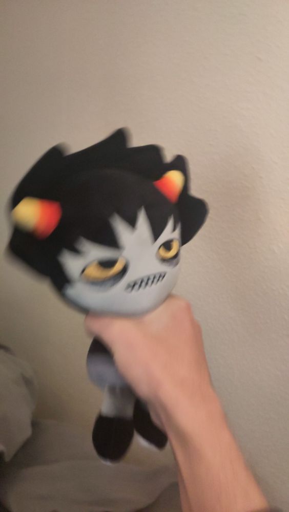 i have a Karkat plushie and this is a picture of it