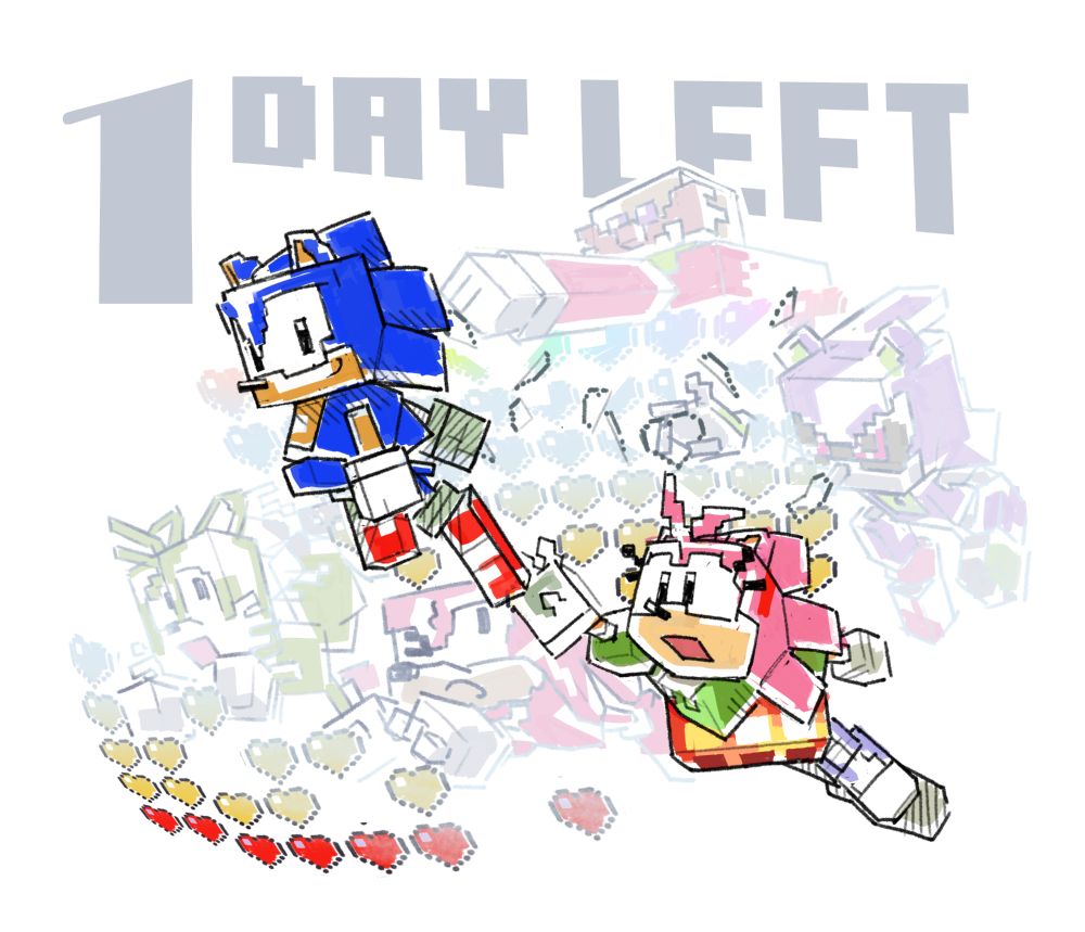 its an artwork of sonic, eggman, tails, knuckles, amy, and metal sonic
