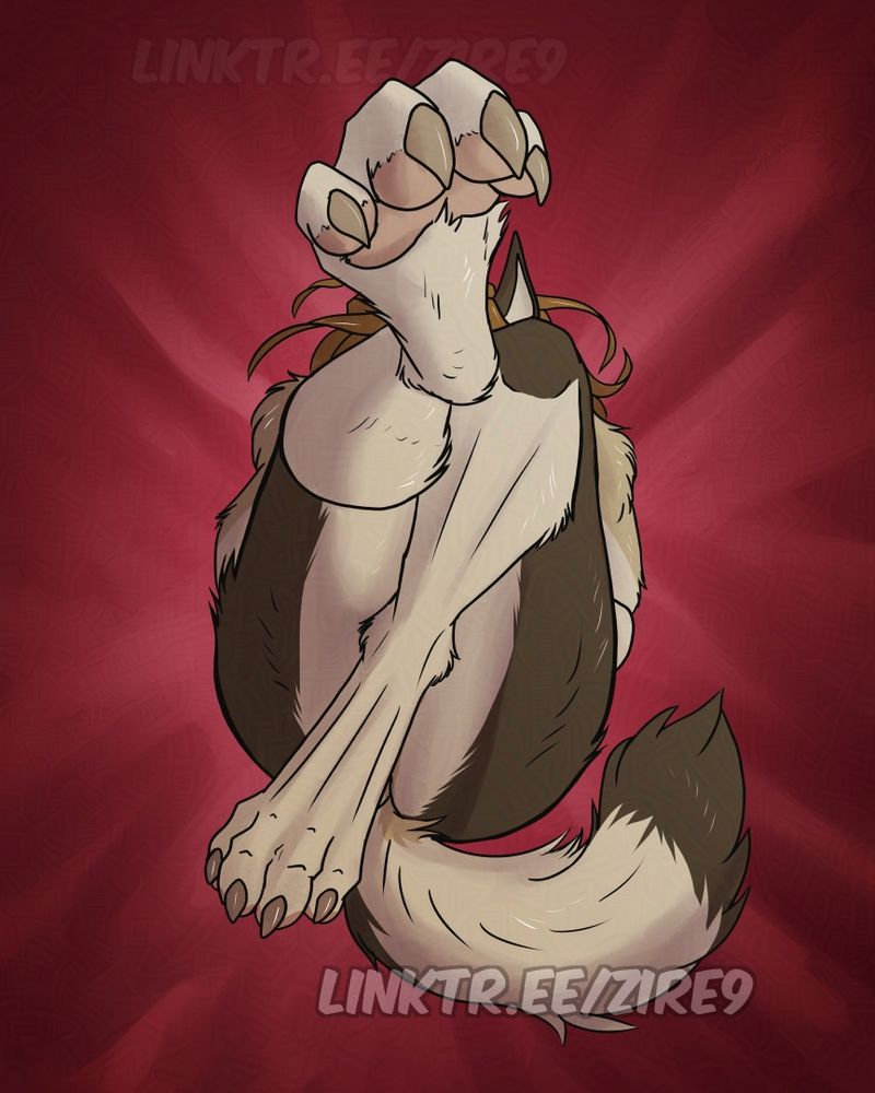 a foreshortening piece of a werewolf woman 