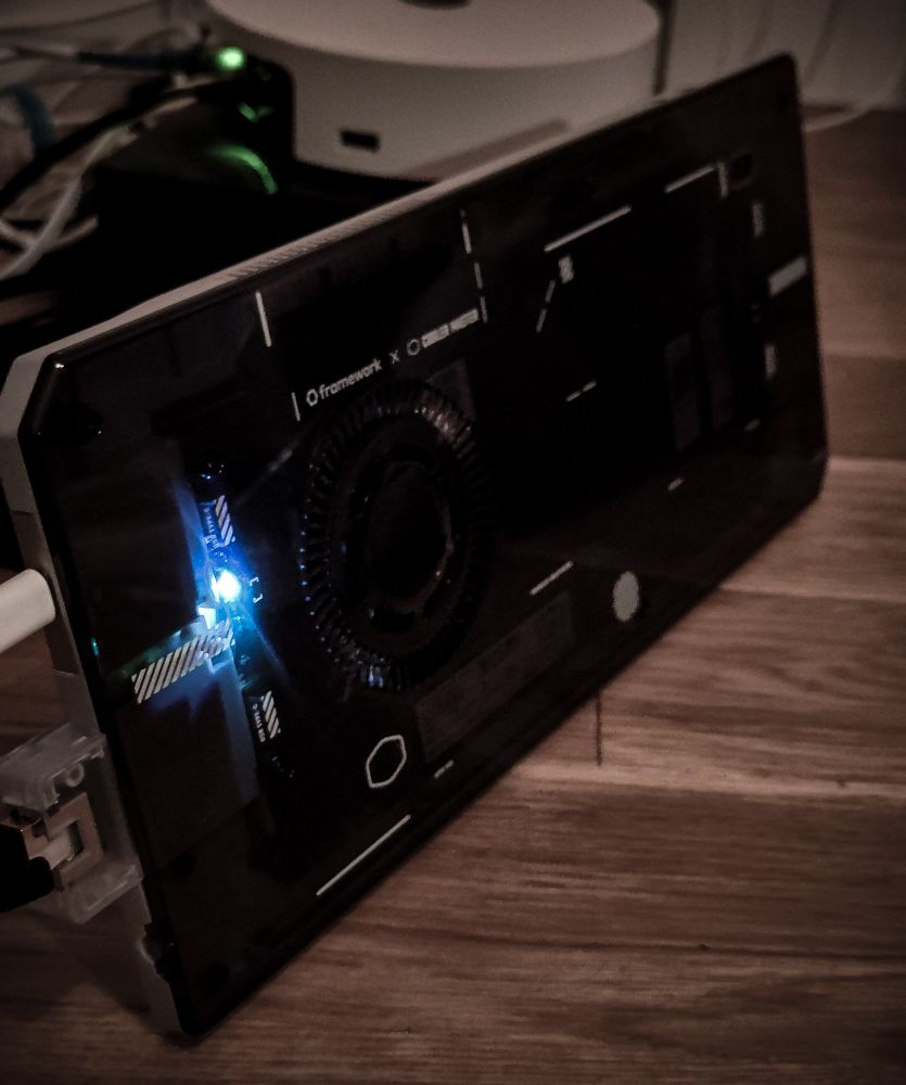 framework 13" mainboard in a case to run NixOS for homelab purposes